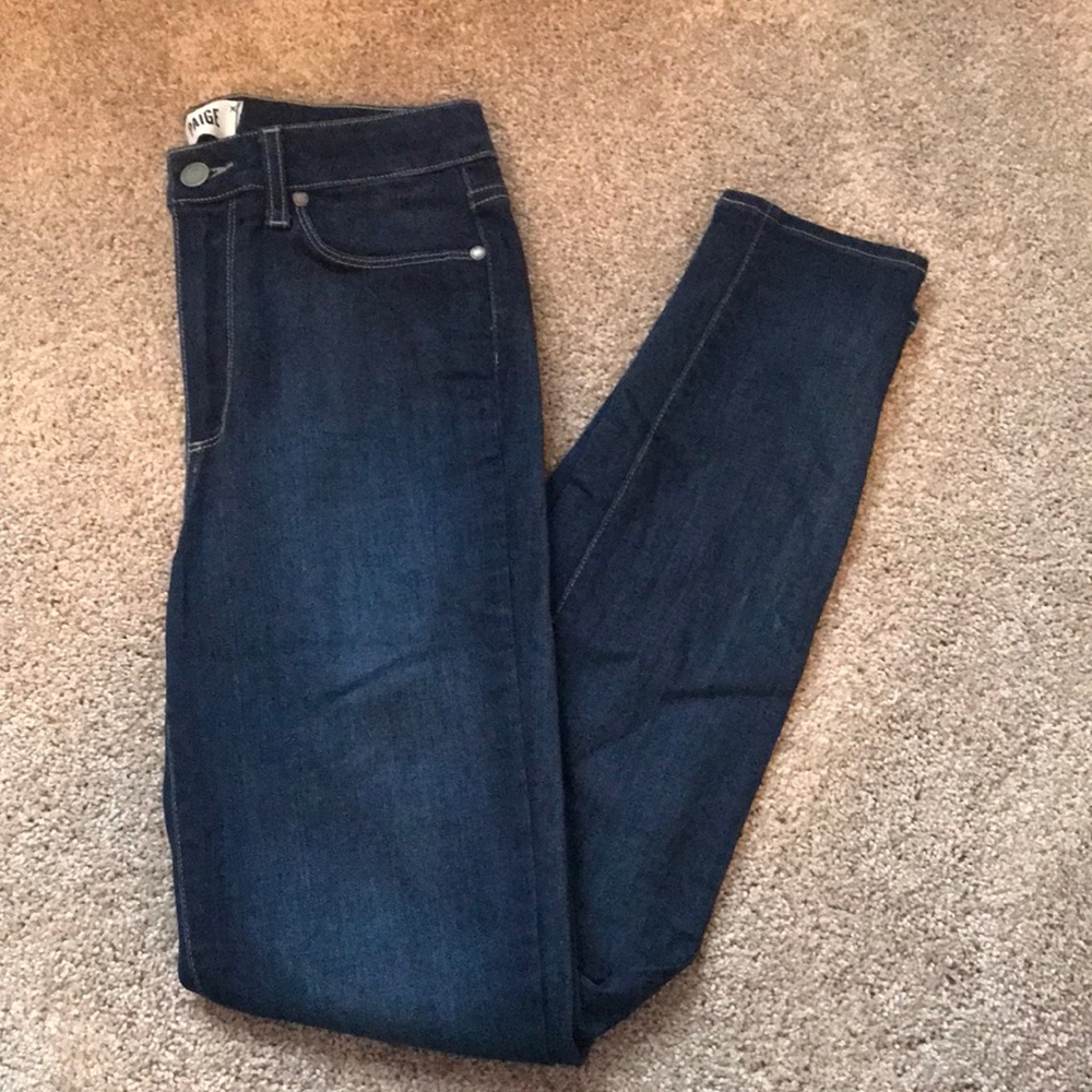 Paige denim dark wash skinny jeans